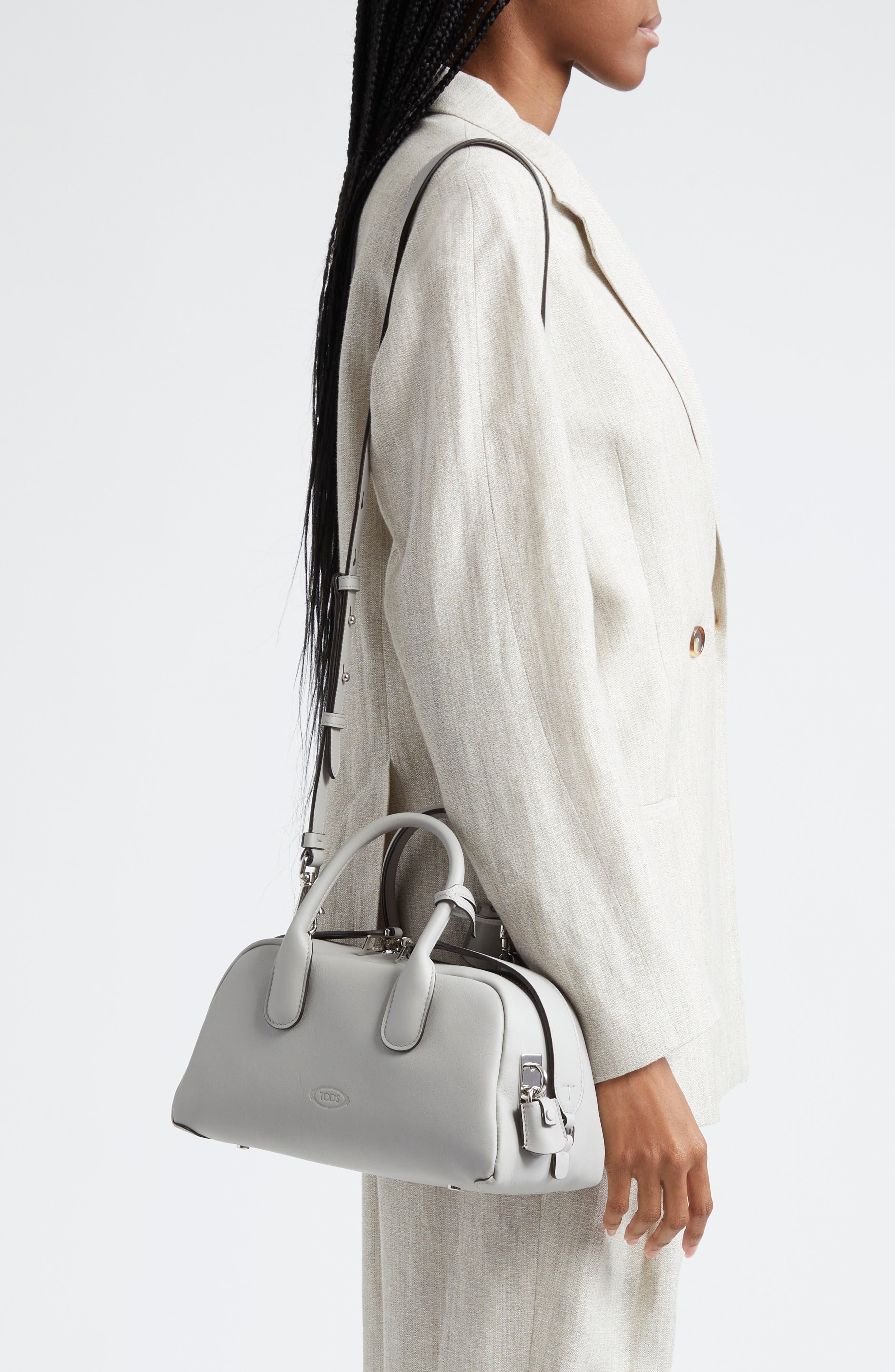 Tod's Small Darsena Leather Top Handle Bag, Alternate, color, 