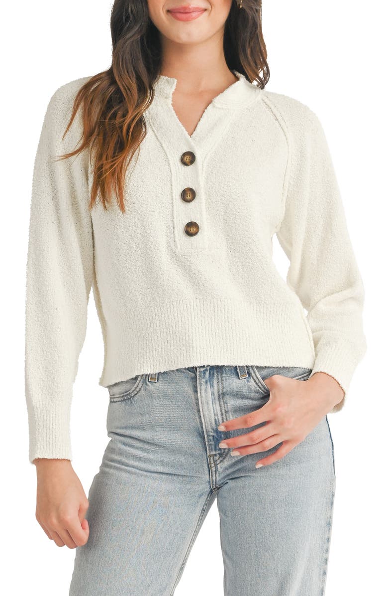 All in Favor Bouclé Henley Sweater, Main, color, 