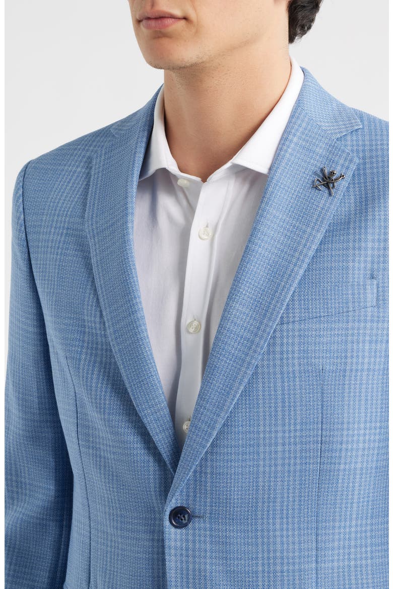Bleecker Windowpane Plaid Wool Blend Sport Coat, Alternate, color, LIGHT BLUE