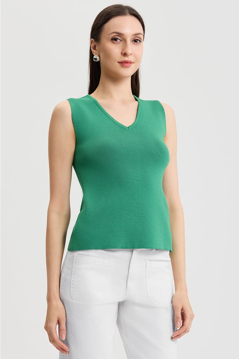 Family Savvy V-Neck Soft Knit Tank, Alternate, color, Kelly Green