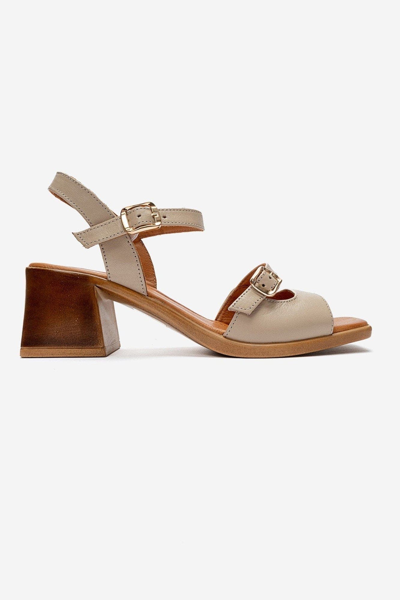 Yolen Leather Block Heel Sandal, Alternate, color, Beige