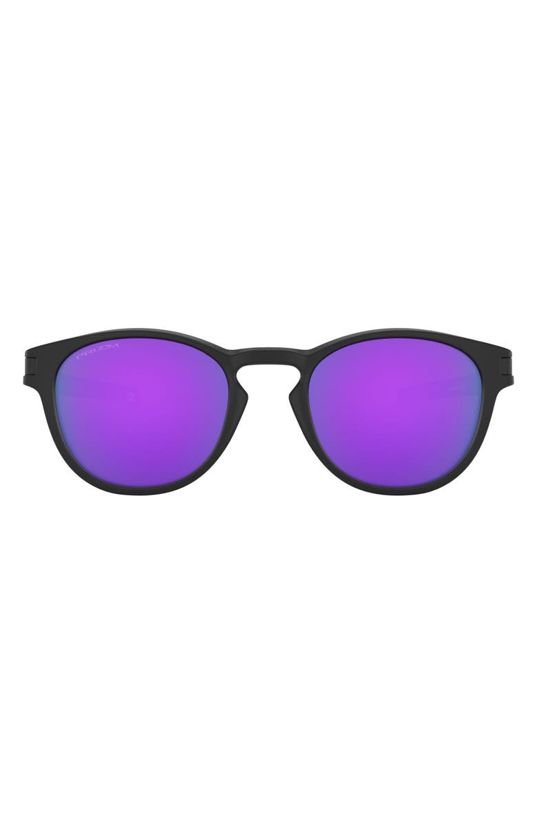 Oakley Latch<sup>™</sup> 53mm Prizm<sup>™</sup> Round Sunglasses, Main, color, Matte Black