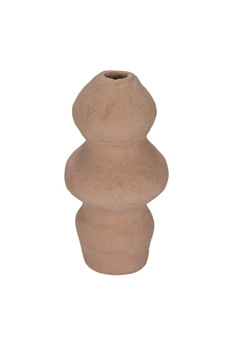 Handmade Large Paper Mâché Vase with Dusty Color and Smooth Design, Pink, Main, color, Pink