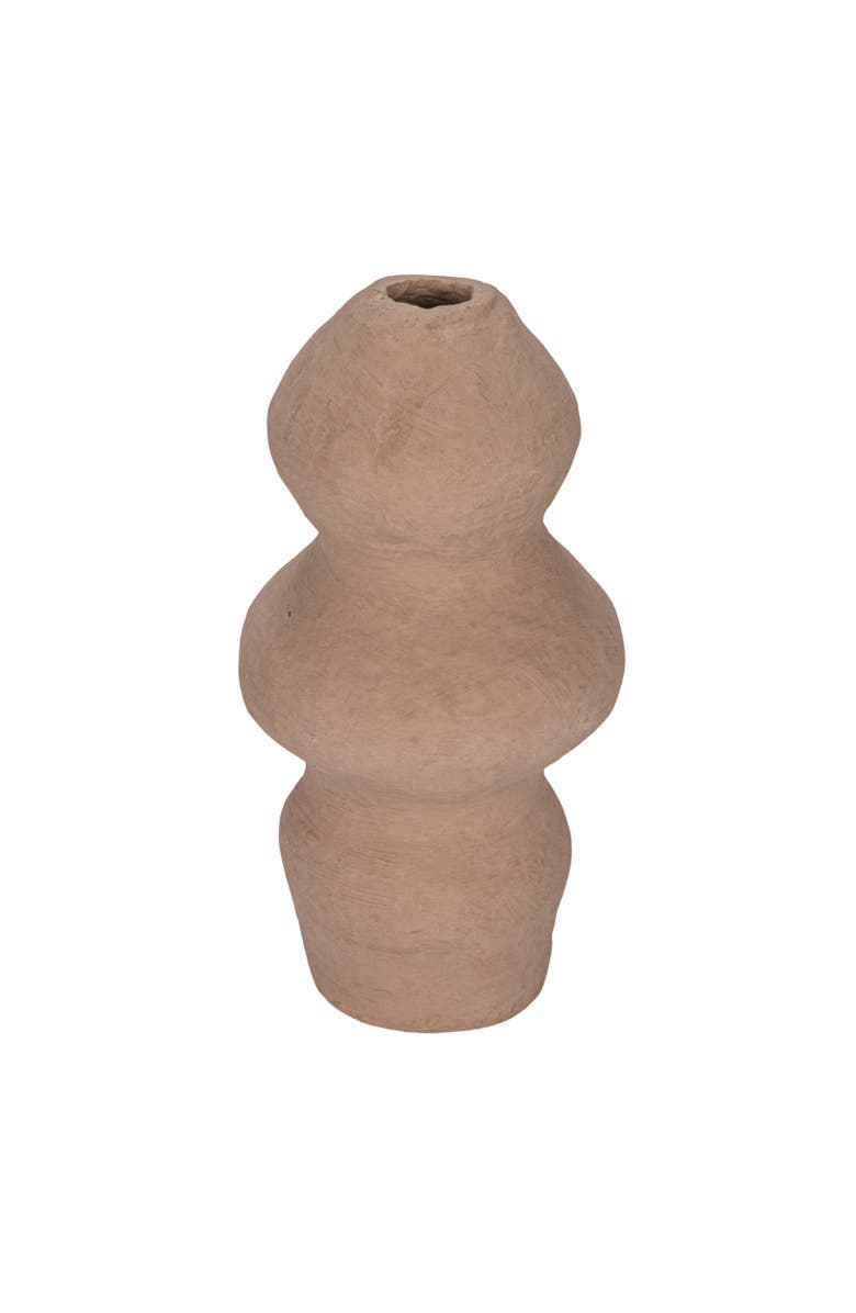 Storied Home Handmade Large Paper Mâché Vase with Dusty Color and Smooth Design, Pink, Main, color, Pink