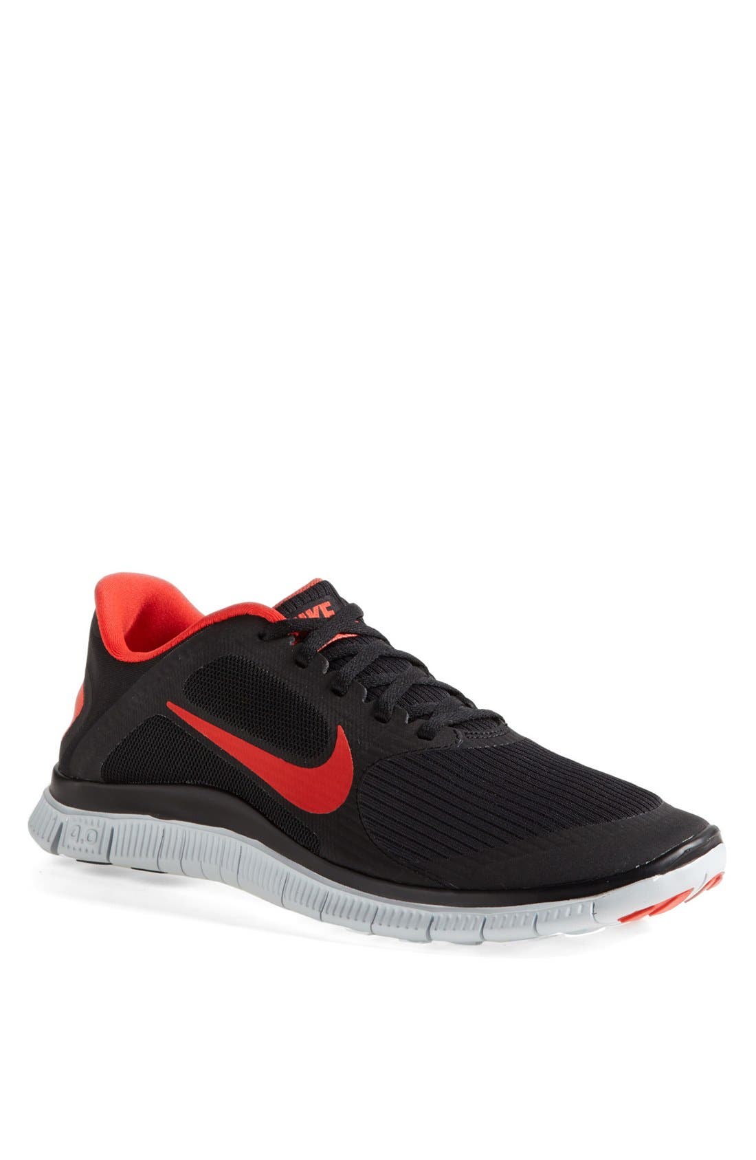 'Free 4.0 V3' Running Shoe, Main, color, BLACK/ LIGHT CRIMSON/ PLATINUM