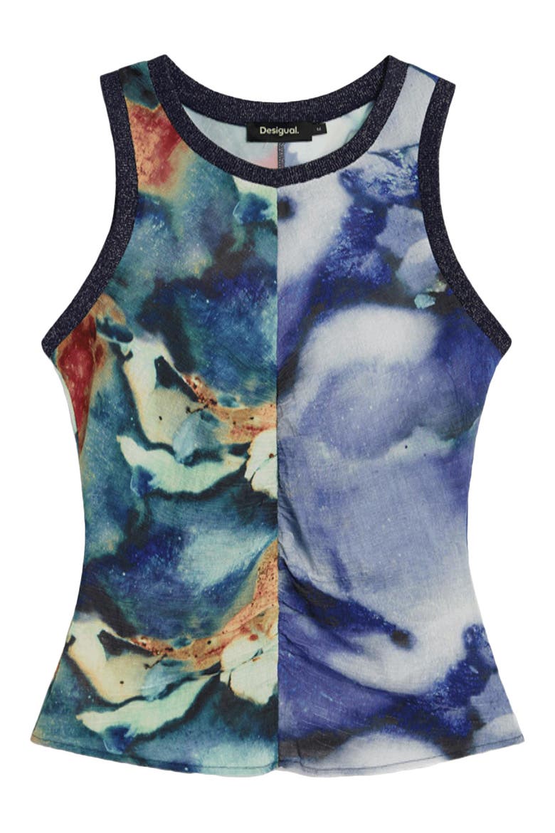 Textured Sleeveless Top, Alternate, color, NAVY BLUE
