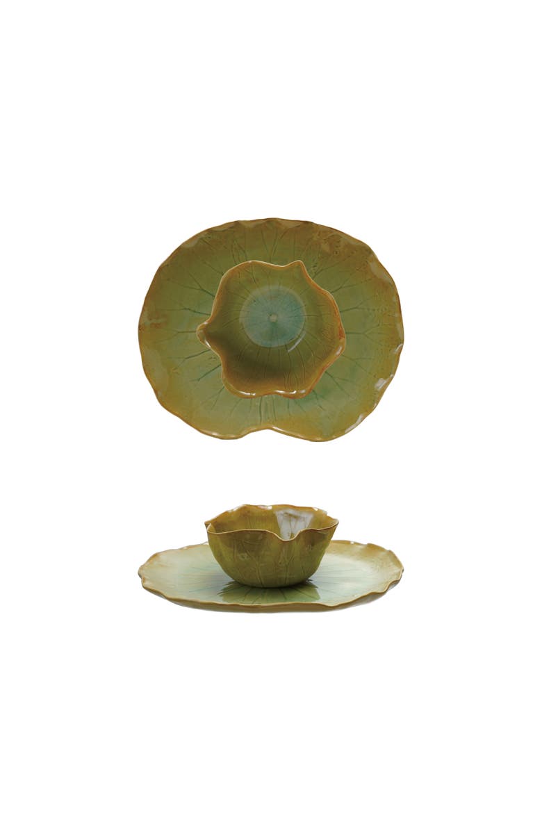 Storied Home Plate with Bowl, Main, color, Green