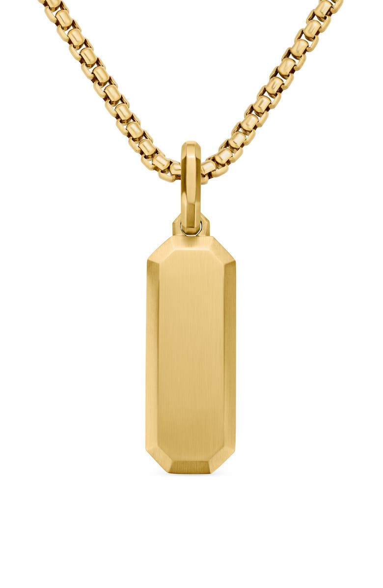 David Yurman Men's Streamline Dog Tag Pendant, Main, color, 18K Yellow Gold