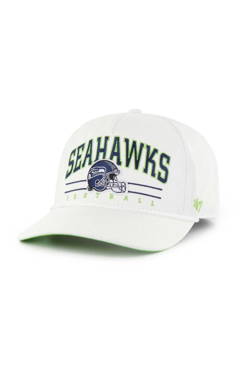 '47 Men's '47 White Seattle Seahawks Roscoe Hitch Adjustable Hat, Main, color, 