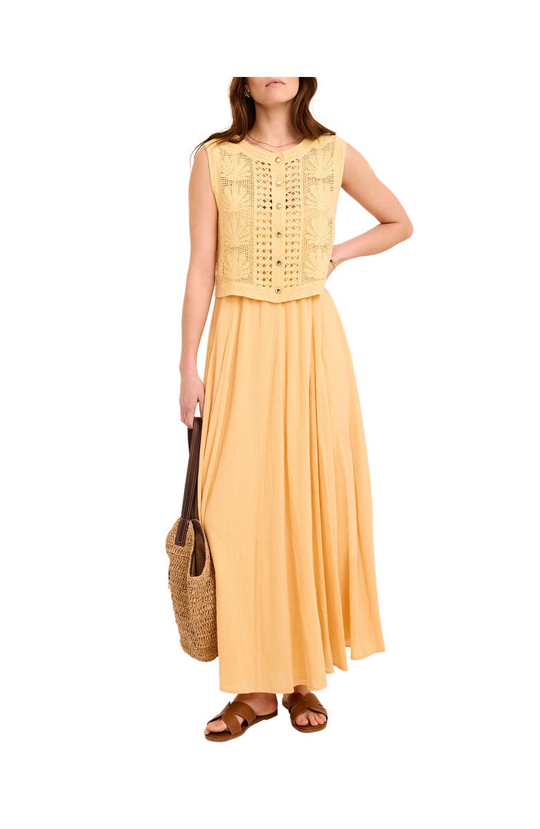 MINT VELVET Cotton Blend Crochet Maxi Dress, Alternate, color, Yellow