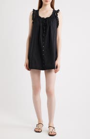 DÔEN Nessie Eyelet Organic Cotton Shift Minidress