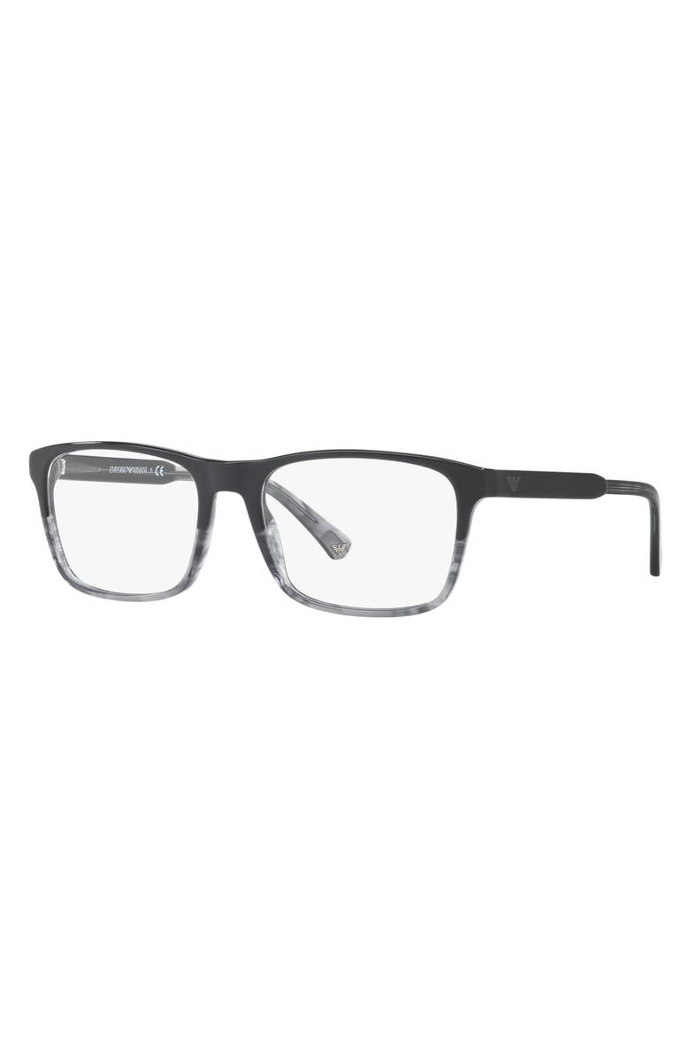 Emporio Armani 55mm Square Optical Glasses, Alternate, color, 