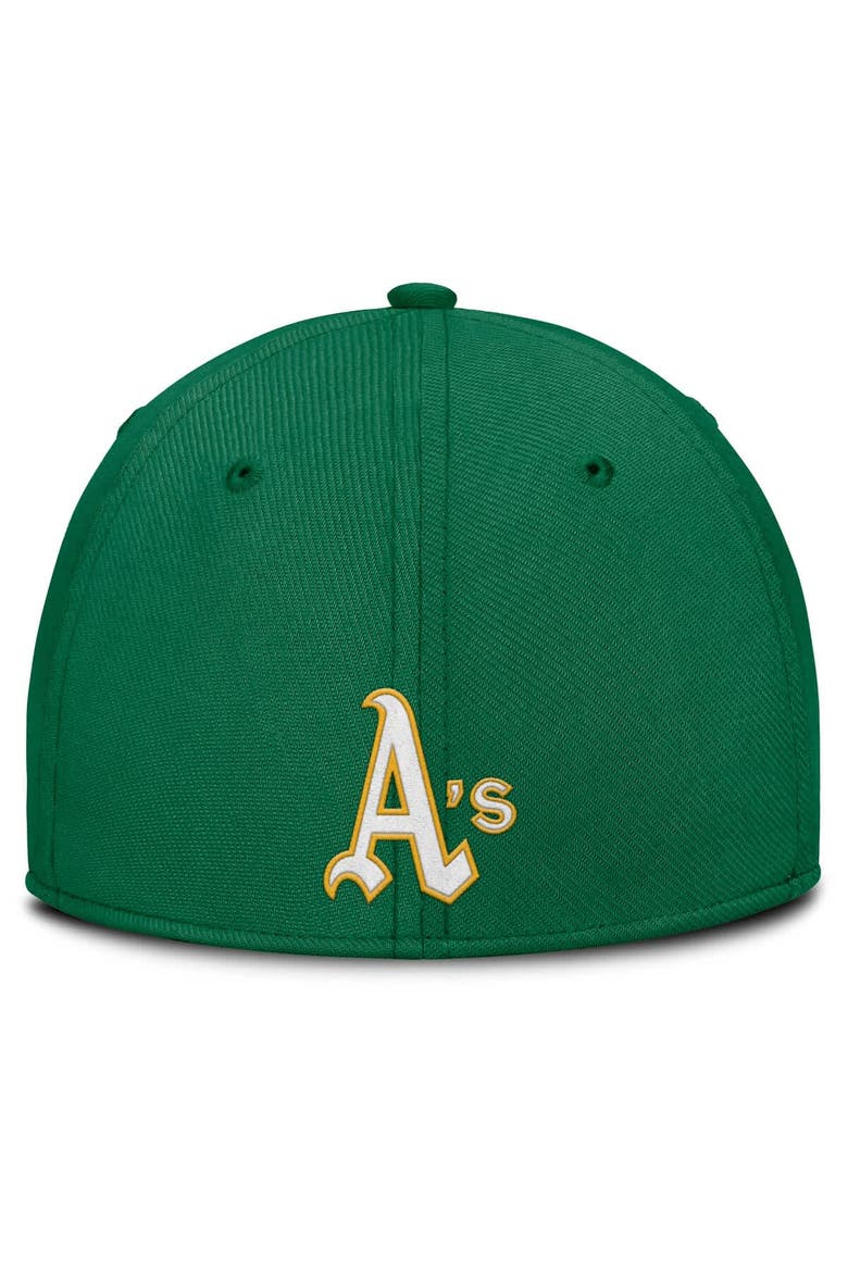 Men's Nike Gray/Green Athletics Rise Swoosh Performance Flex Hat, Alternate, color, Gray