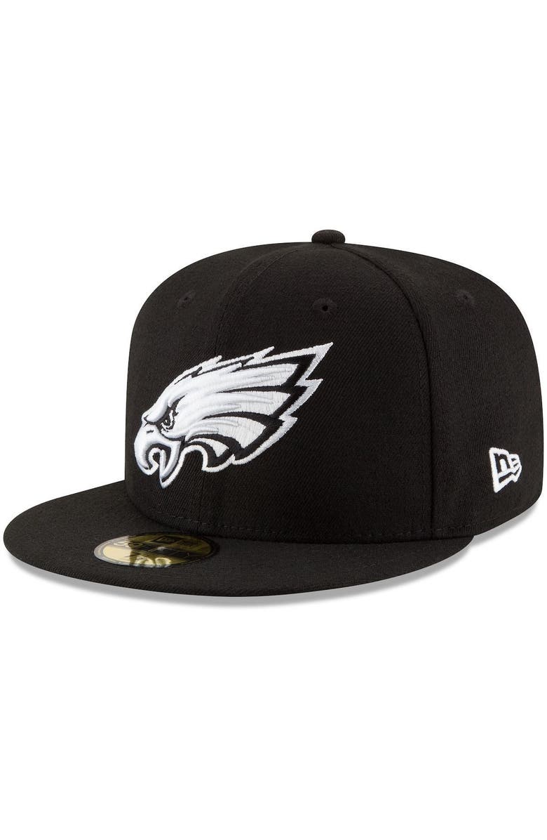 New Era Men's New Era Black Philadelphia Eagles B-Dub 59FIFTY Fitted Hat, Main, color, 