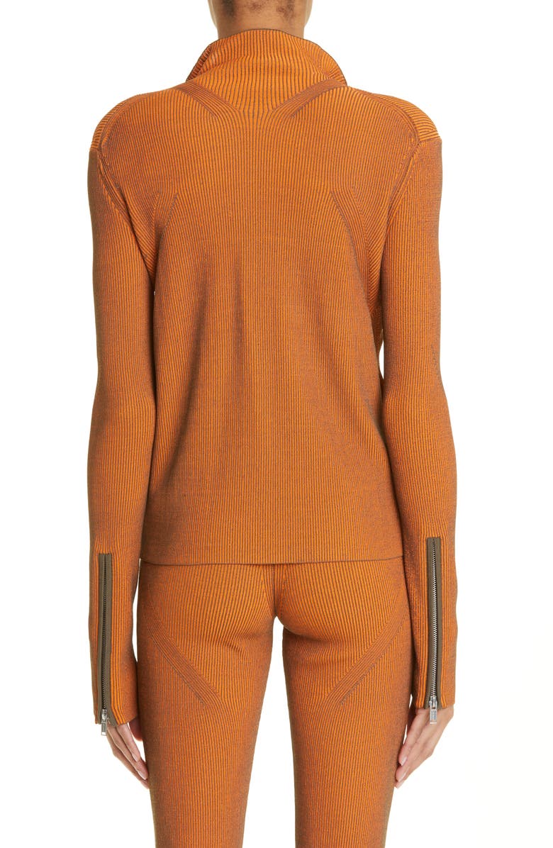 Dion Lee Angled Rib Zip Cardigan, Alternate, color, 