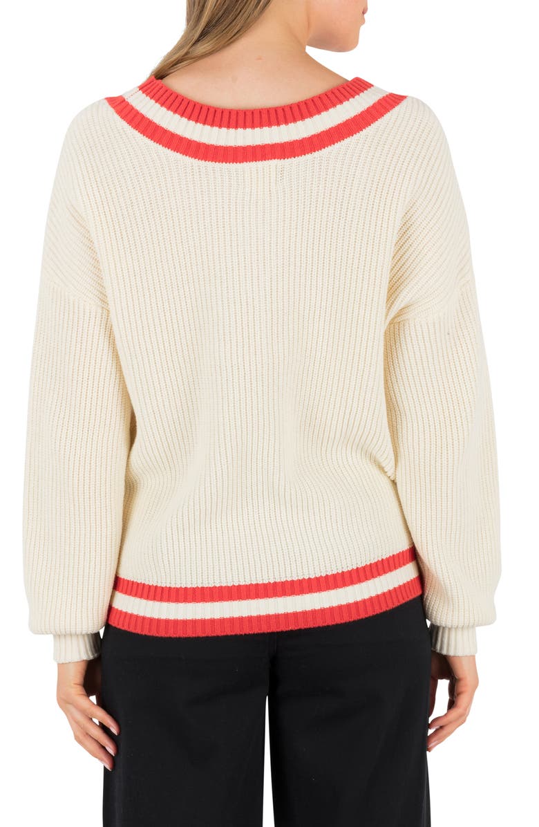 Hurley Moon & Back V-Neck Sweater, Alternate, color, Tofu