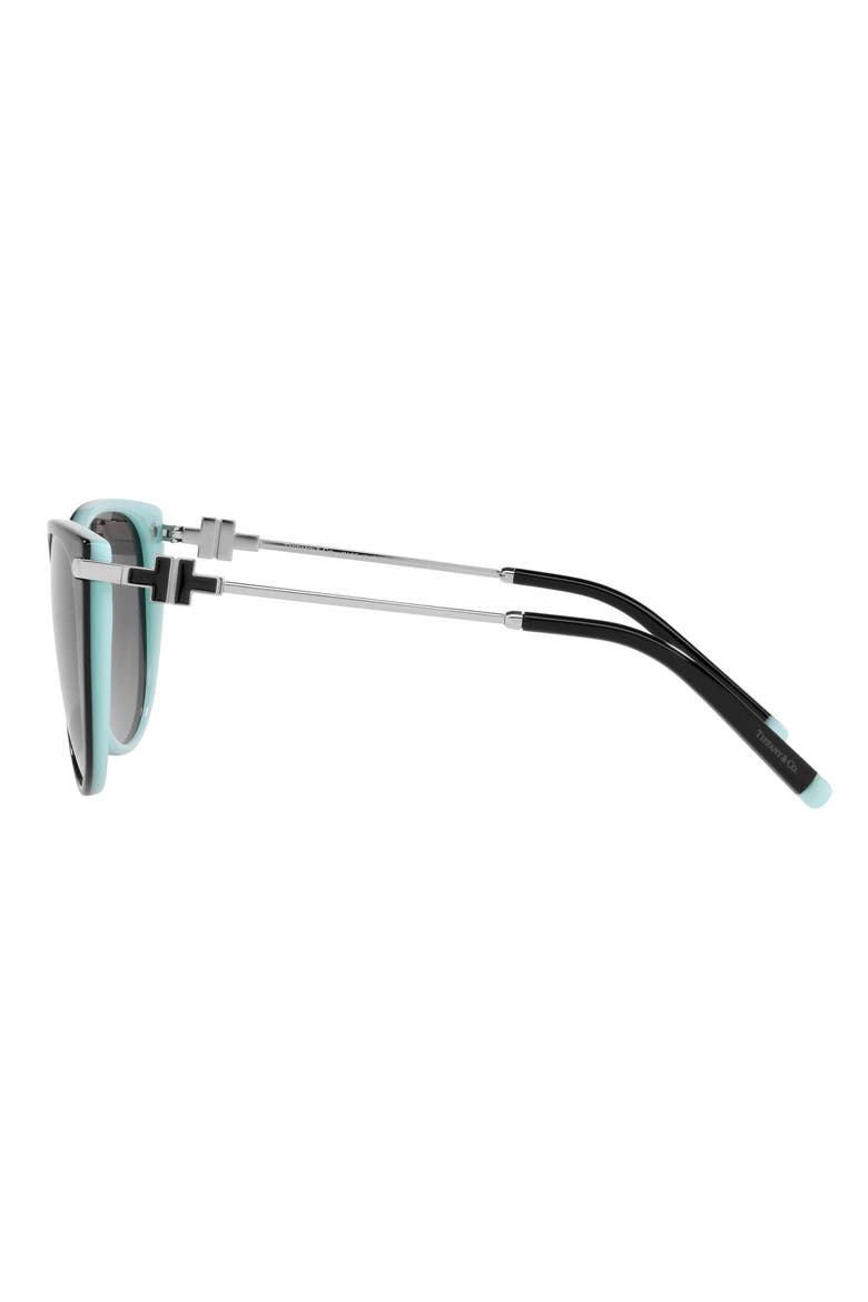 57mm Round Sunglasses, Alternate, color, BLACK ON TIFFANY BLUE / POLAR GREY GRADIENT