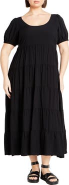 City Chic Mila Short Sleeve Maxi Dress