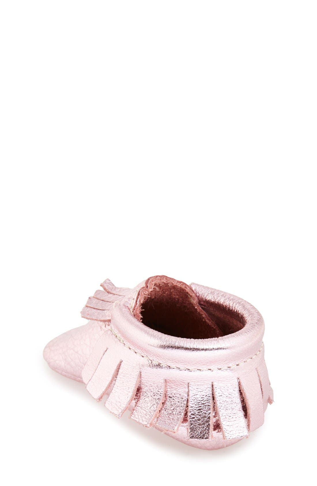 Metallic Leather Moccasin, Alternate, color, FROSTED ROSE