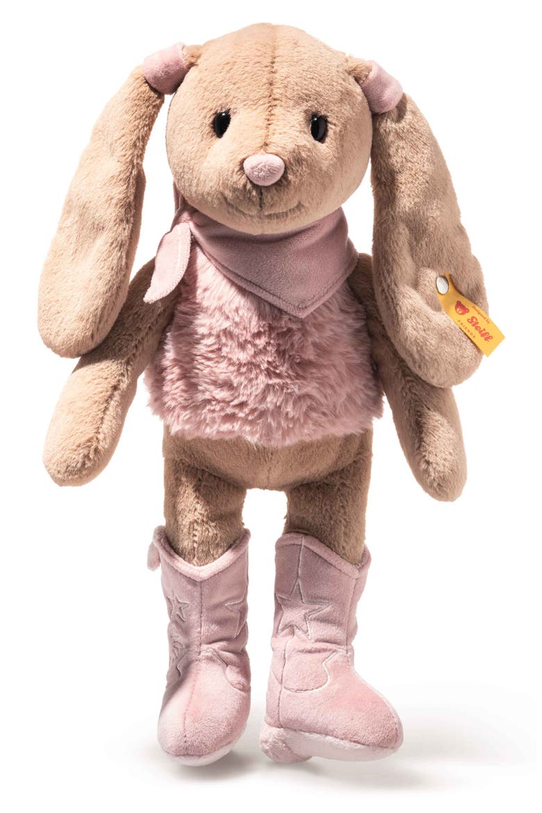 Cowgirl Hoppie Rabbit Stuffed Animal, Alternate, color, BEIGE MULTI