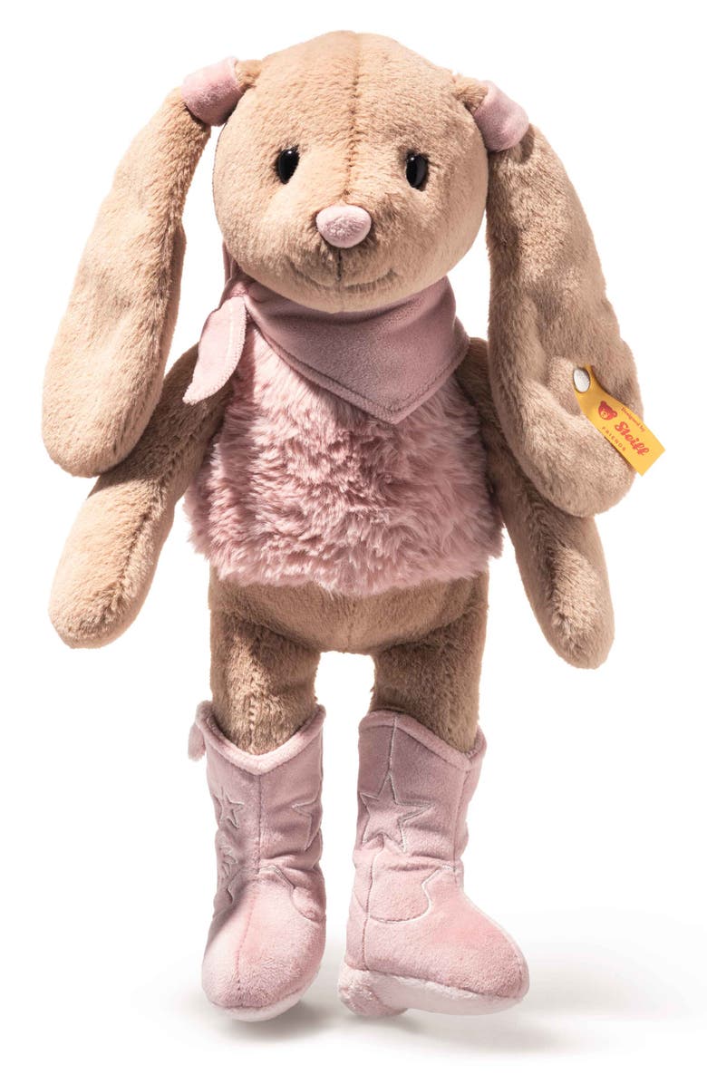 Steiff Cowgirl Hoppie Rabbit Stuffed Animal, Alternate, color, Beige Multi