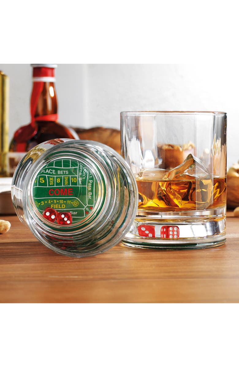 Godinger Craps Shoot Double Old Fashion Glass, Alternate, color, Multi