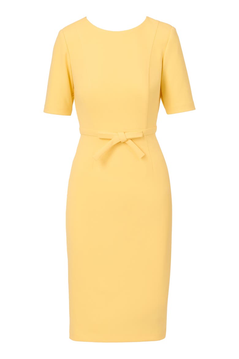 Bow Front Sheath Dress, Alternate, color, WARM SUN