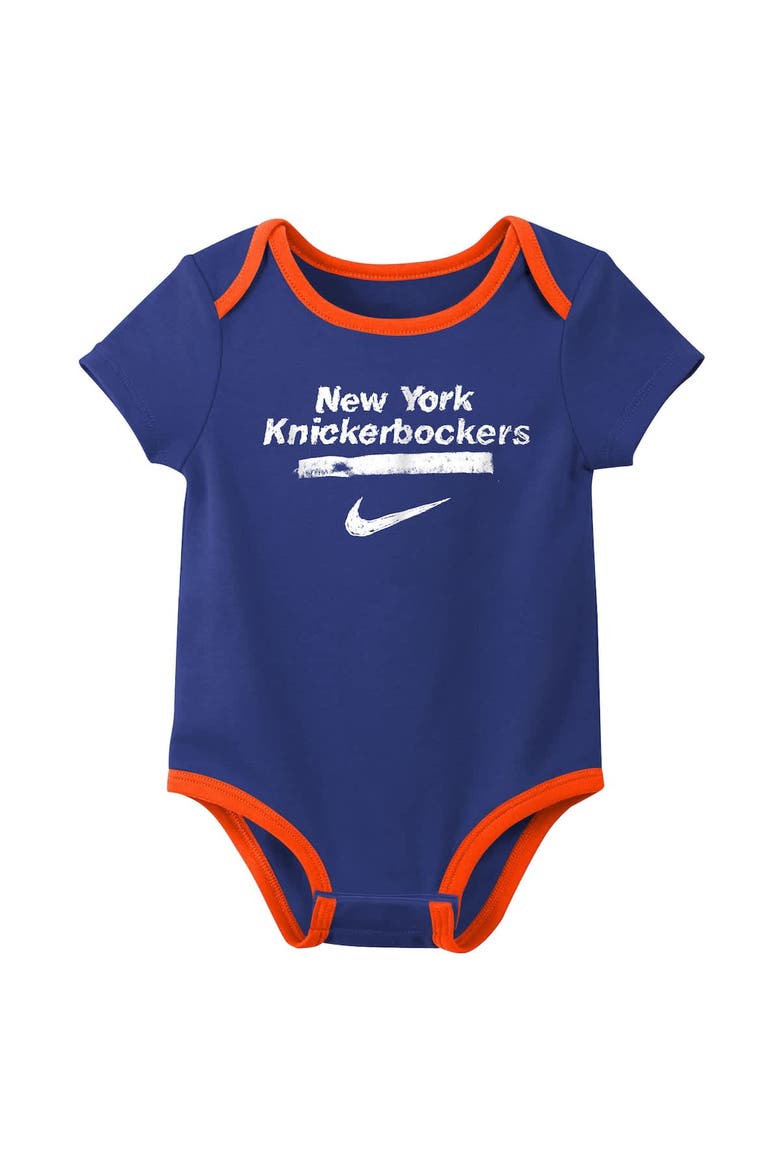 Infant Nike  Blue New York Knicks Courtside Premier 2-Pack Bodysuit Set, Alternate, color, Blue