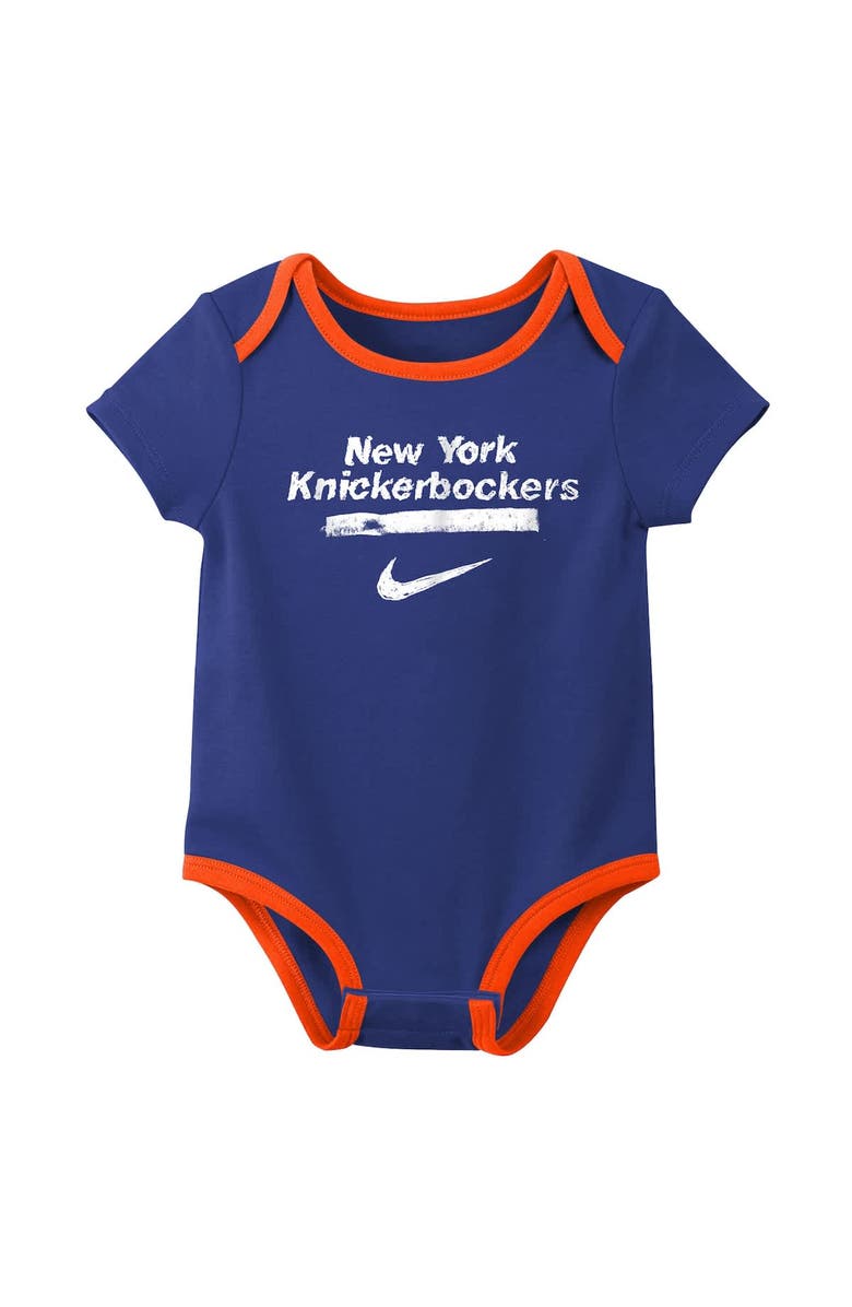 Nike Infant Nike  Blue New York Knicks Courtside Premier 2-Pack Bodysuit Set, Alternate, color, Blue