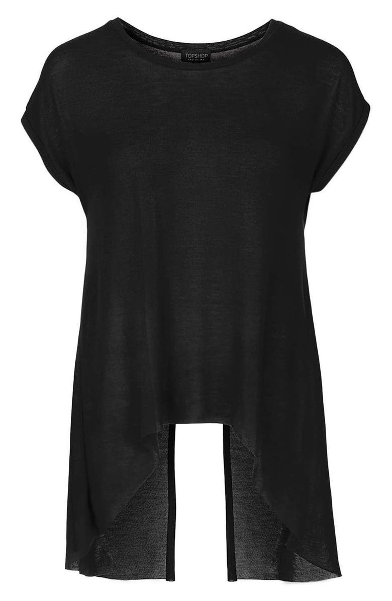 Topshop Split Back High/Low Tee, Alternate, color,