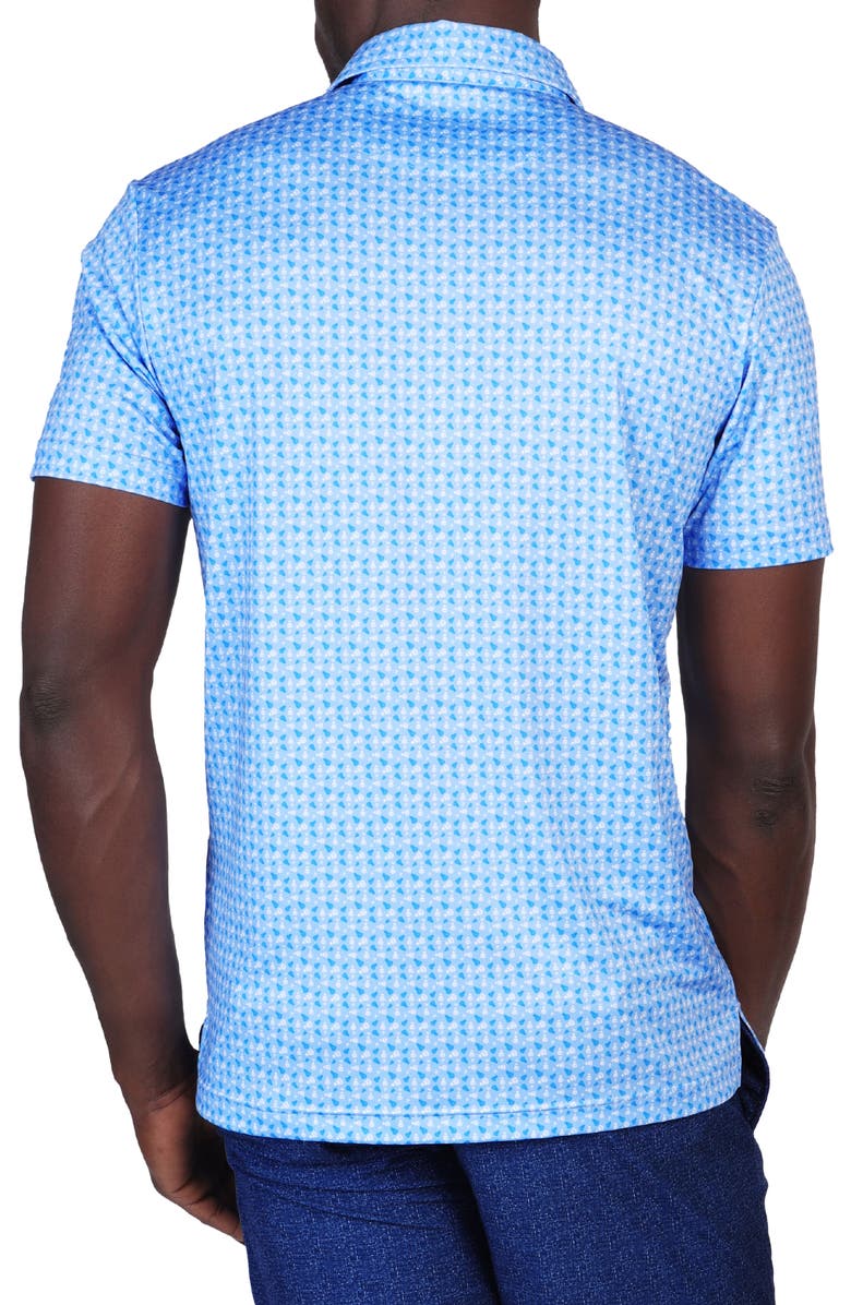 TailorByrd Badminton Print Performance Polo, Alternate, color, Blue Byrd