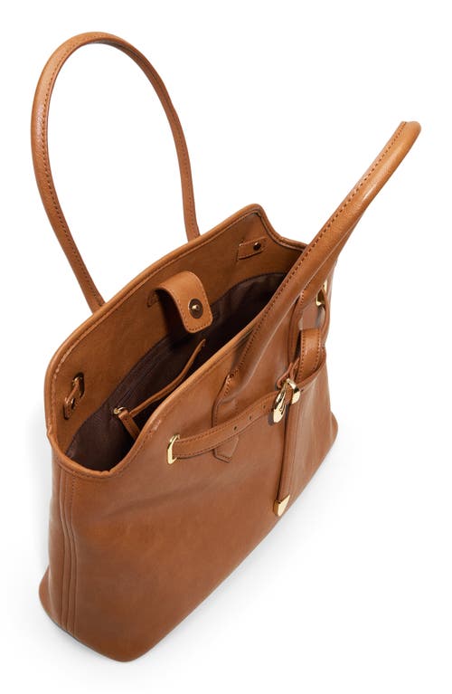 Aldo Eevangeliaax Faux Leather Tote In Brown