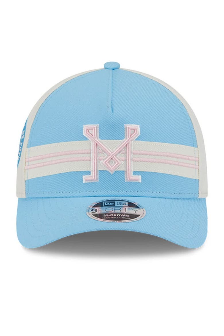 Men's New Era  Light Blue/White Inter Miami CF 2025 Jersey Hook 9FORTY M-Crown Adjustable Hat, Alternate, color, Light Blue