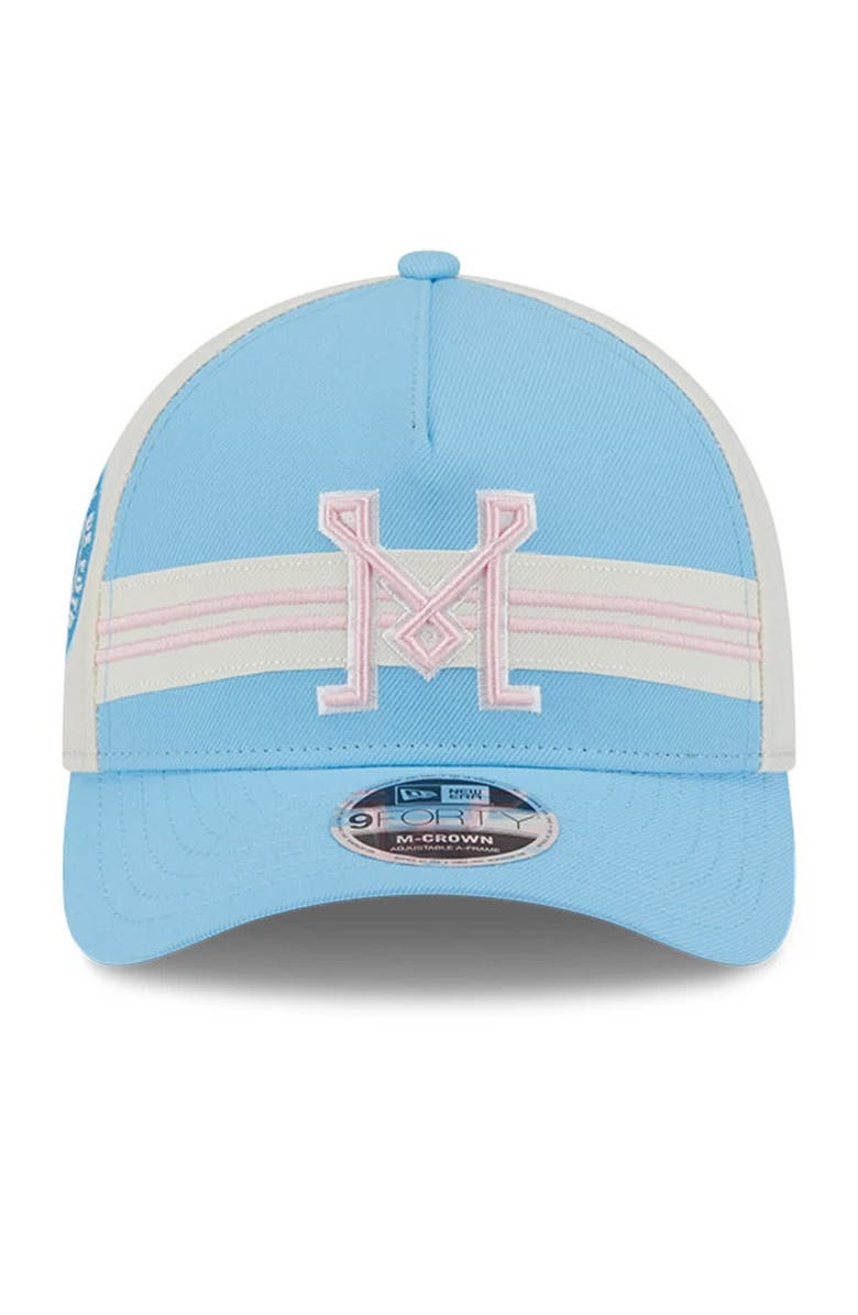 New Era Men's New Era  Light Blue/White Inter Miami CF 2025 Jersey Hook 9FORTY M-Crown Adjustable Hat, Alternate, color, Light Blue