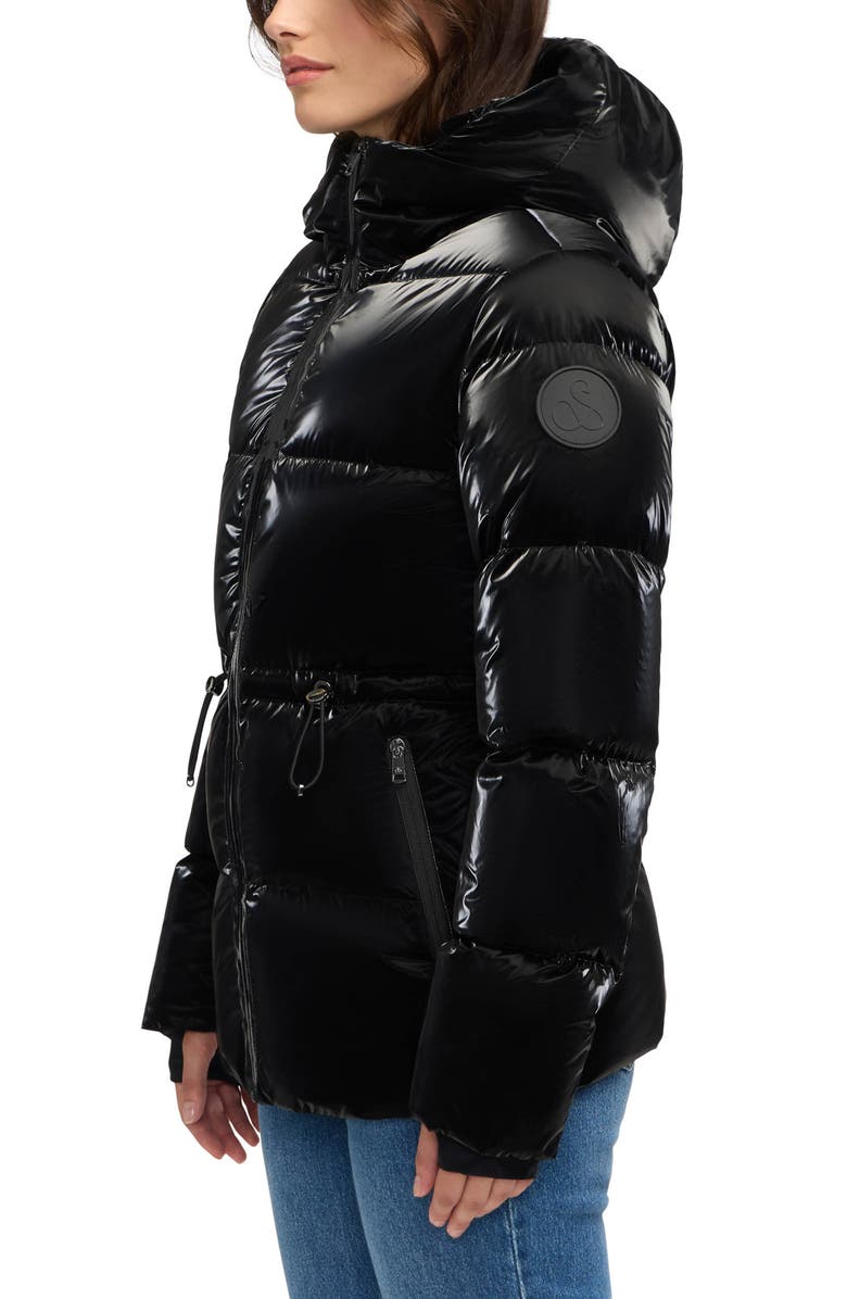 Scotch & Soda Enola Water Repellent Channel Quilted Down Jacket, Alternate, color, Black