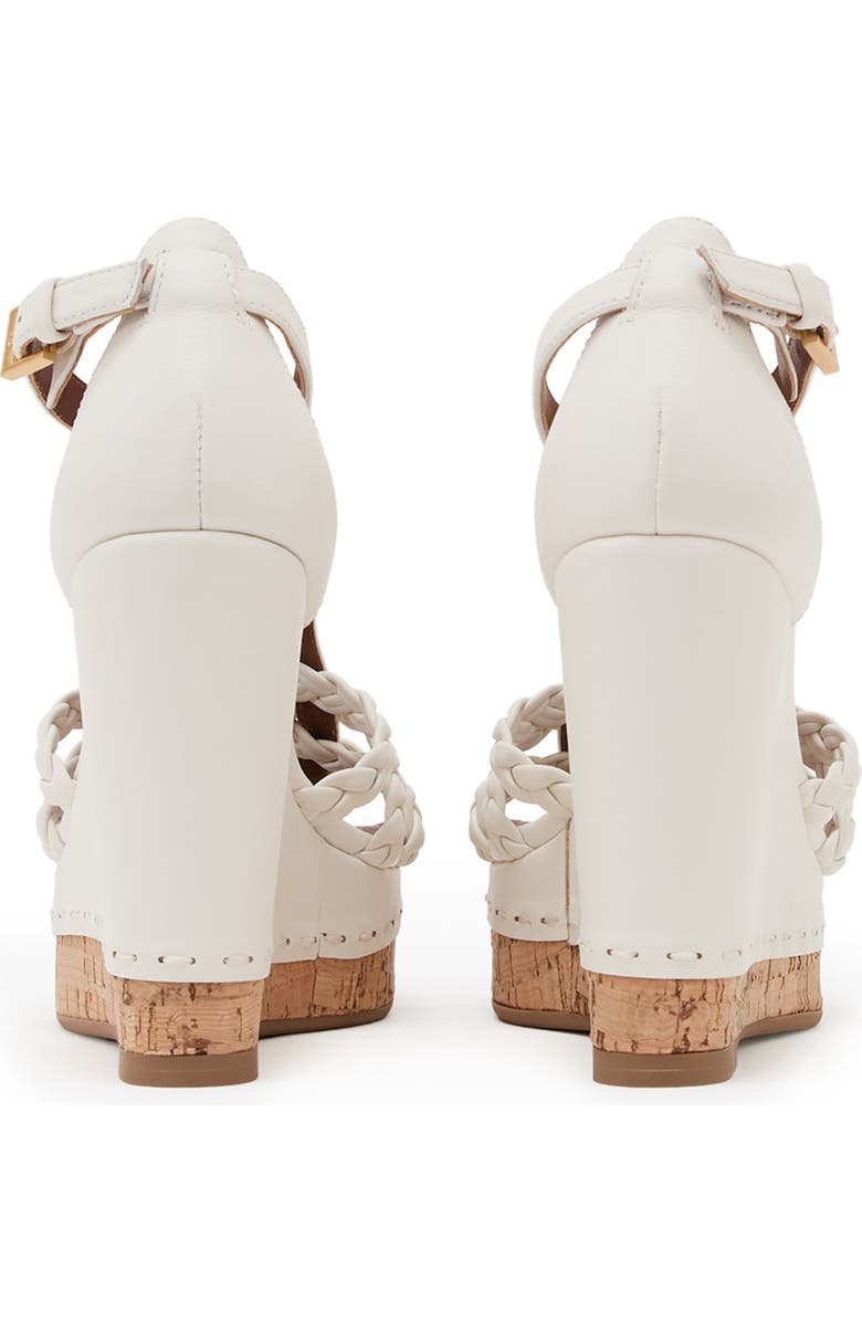 Reiss Frances Braided Wedge Ankle Strap Sandal, Alternate, color, White