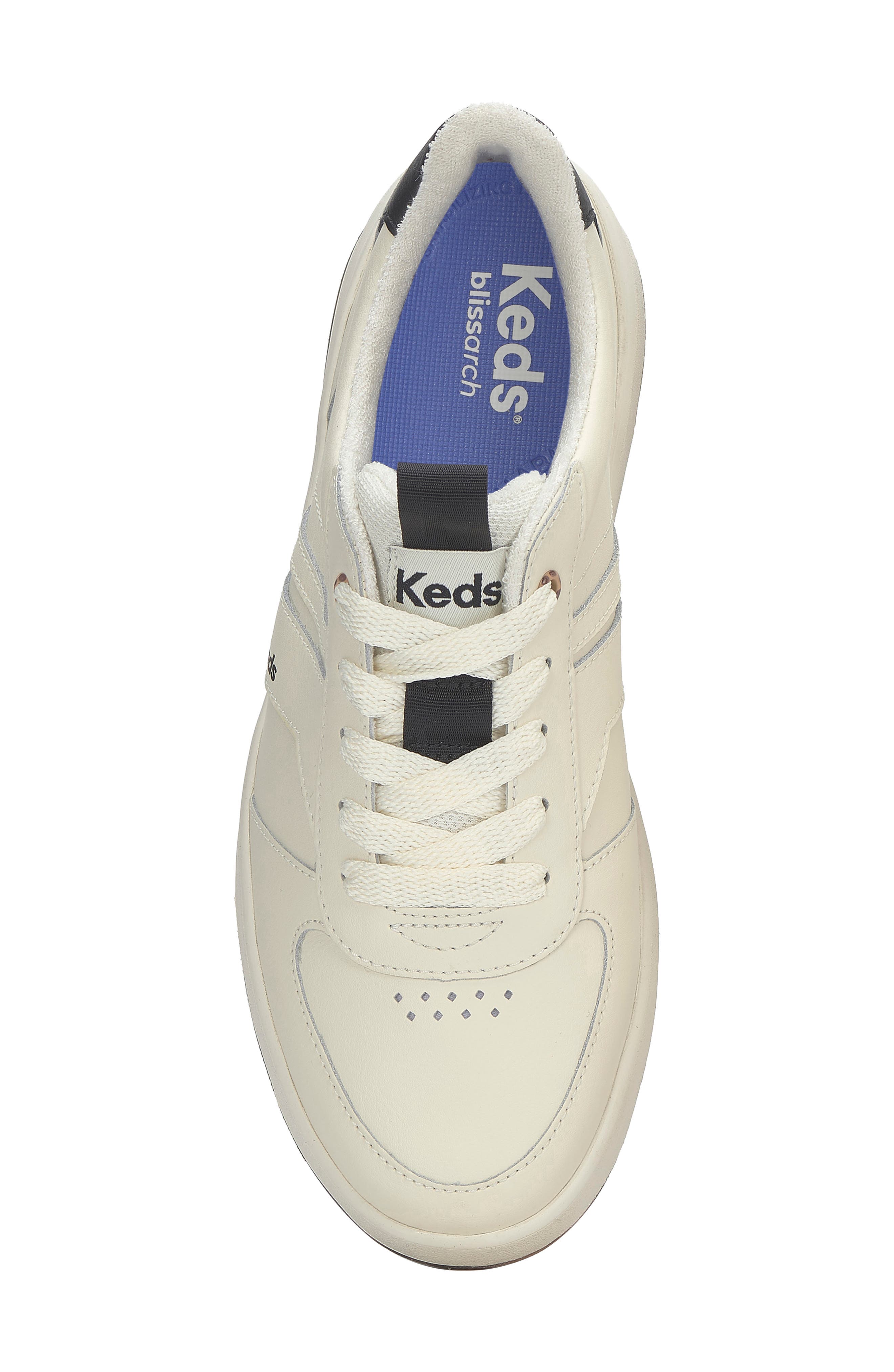 Keds<sup>®</sup> Court II Leather Sneaker, Alternate, color, Egret/ Tan Black
