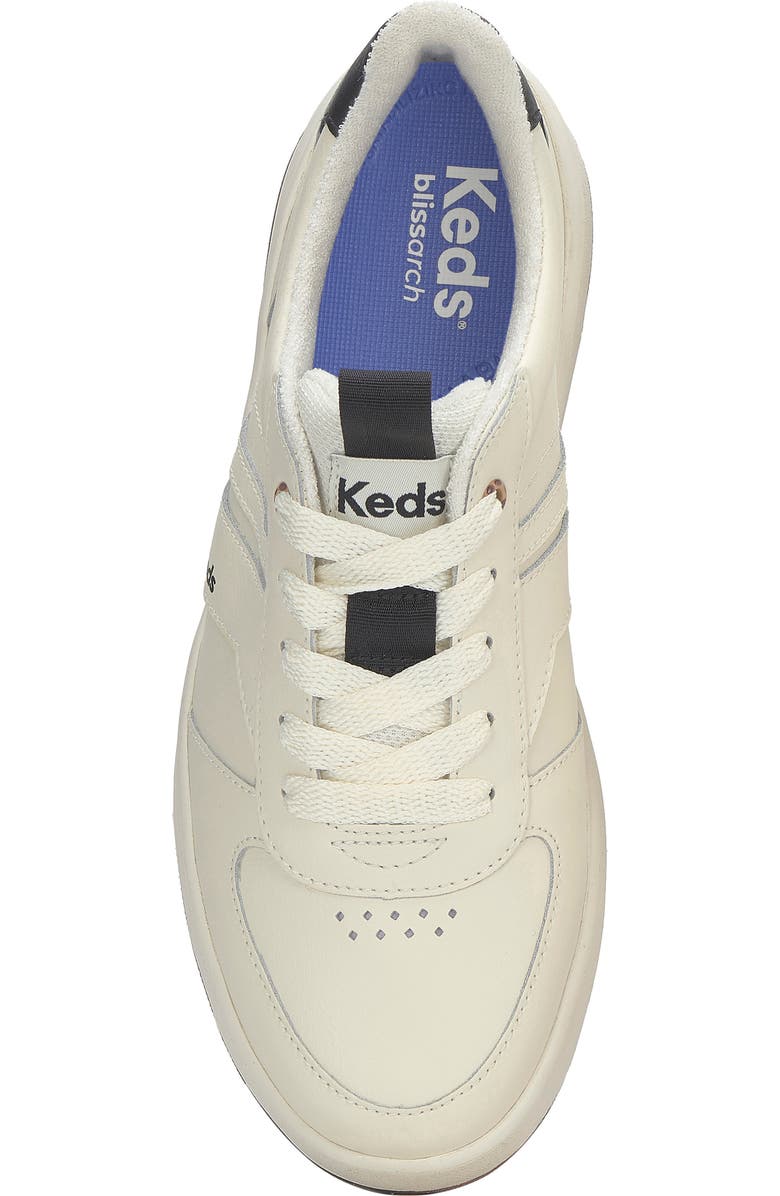 Keds<sup>®</sup> Court II Leather Sneaker, Alternate, color, Egret/ Tan Black