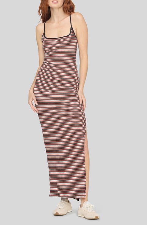 Rita Striped Rib Maxi Dress
