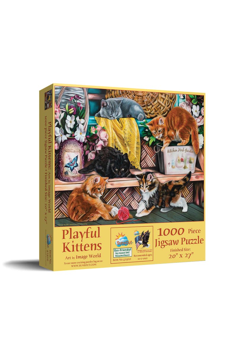 Playful Kittens 1000 piece Jigsaw Puzzle for Adults, Main, color, Multicolor