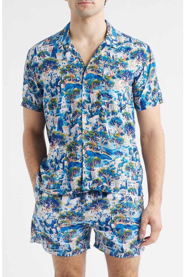 Print Camp Shirt, Main, color, BLUE