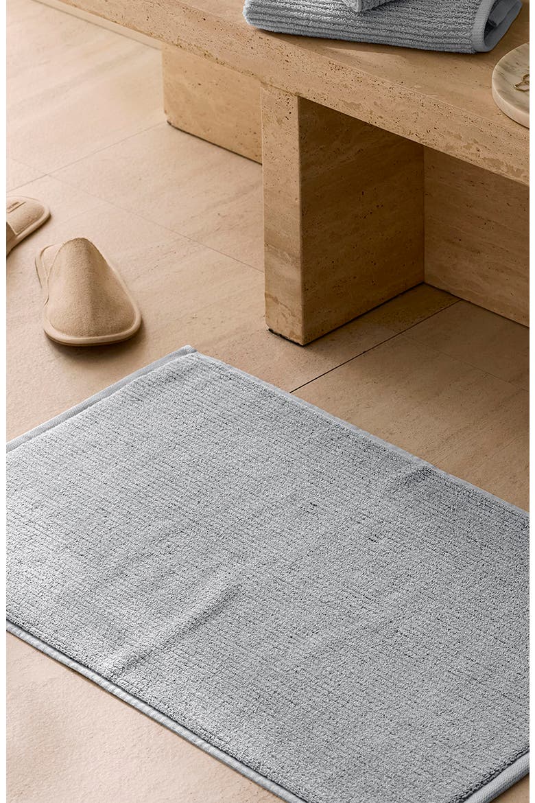 Ribbed Organic Cotton Bath Mat, Alternate, color, SHORE