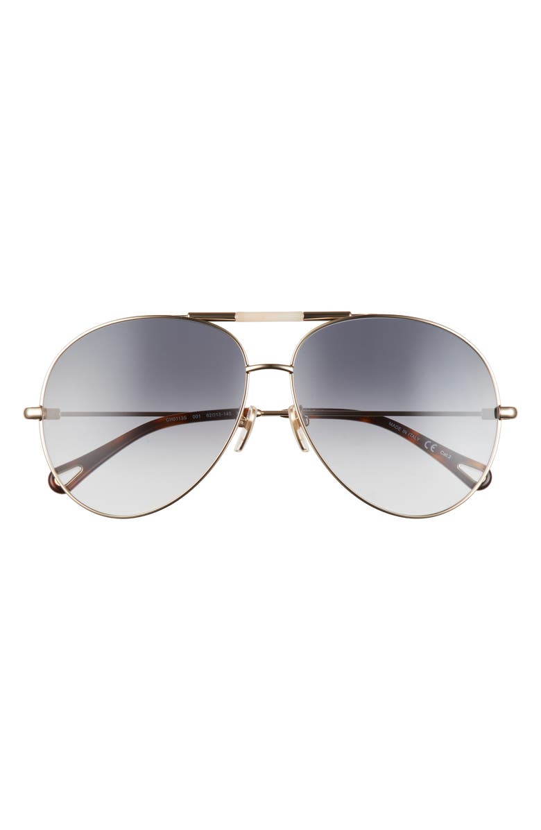 Chloé 62mm Gradient Oversize Aviator Sunglasses, Main, color, Gold 3