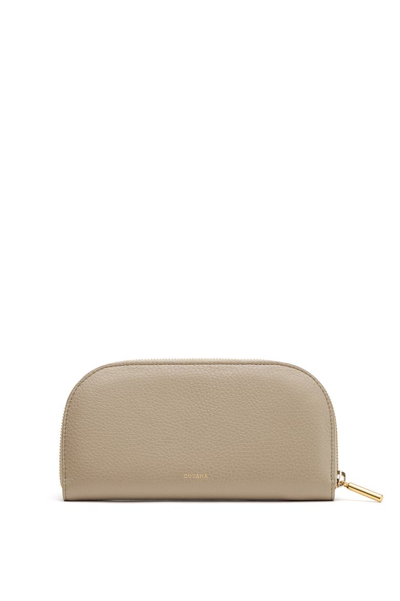 Curved Zip Wallet, Main, color, Stone