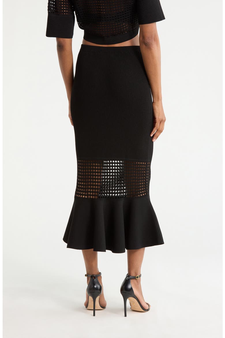 Georgia Eyelet Sweater Skirt, Alternate, color, BLACK
