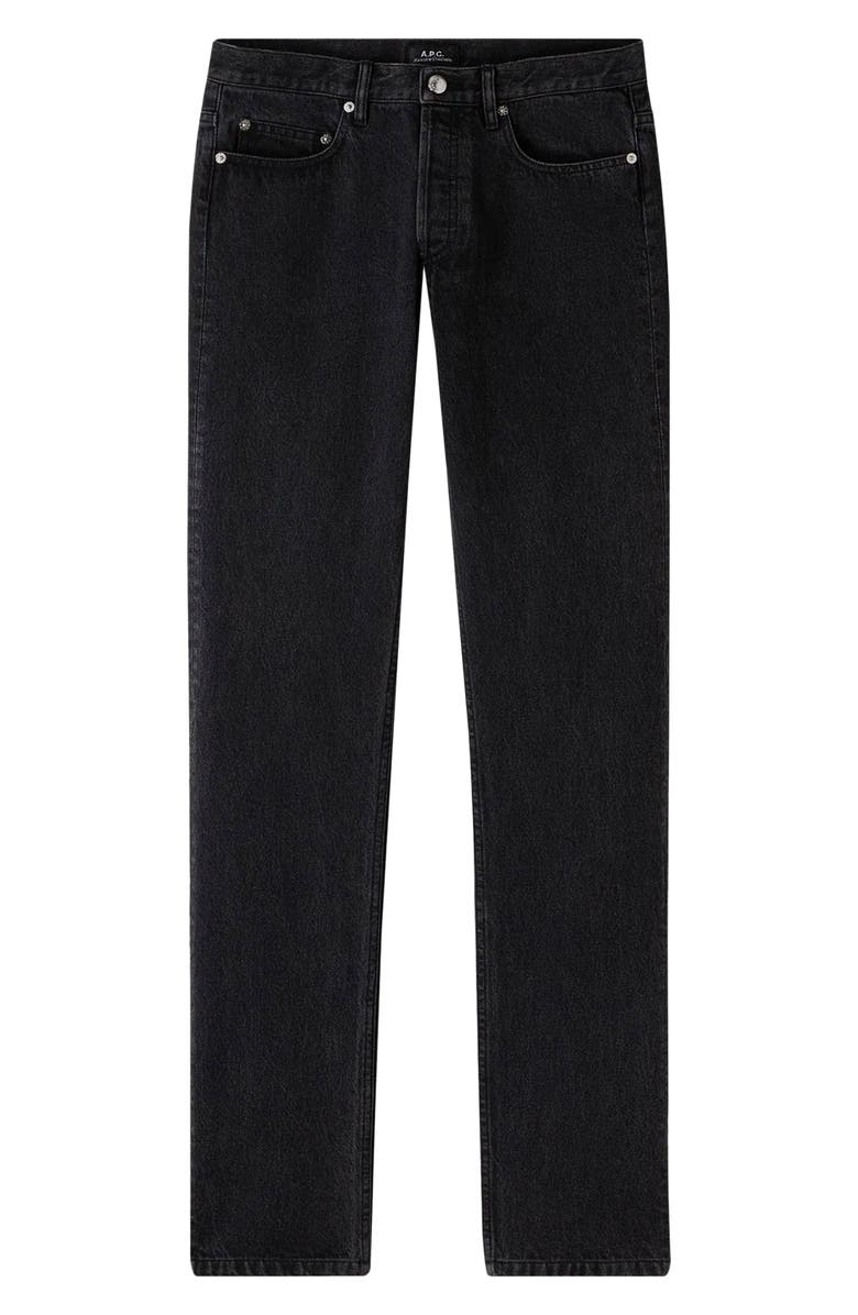 A.P.C. New Standard Straight Leg Jeans, Alternate, color, Noir Delave