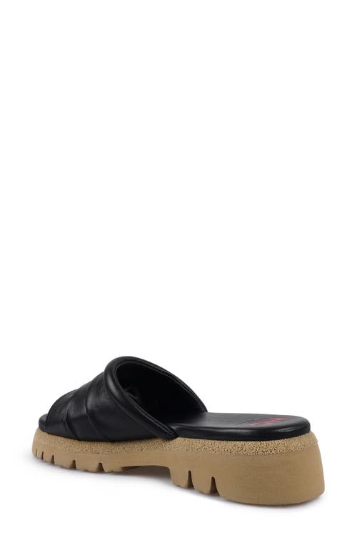 National Comfort Ferna Platform Slide Sandal In Black Leather
