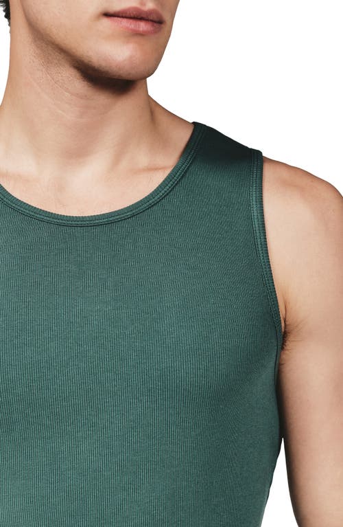 7 Diamonds Cotton & Modal Ribbed Tank In Green