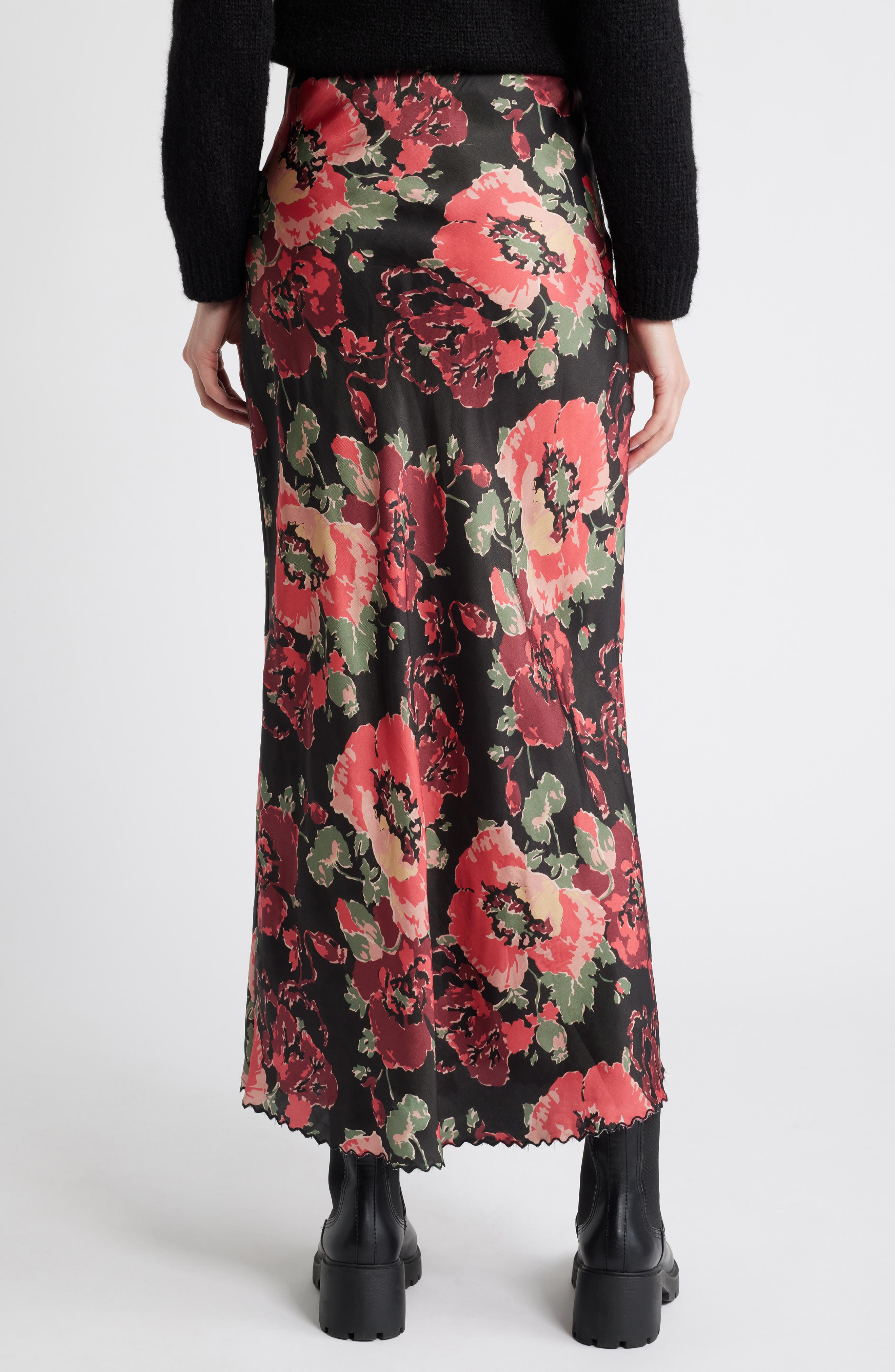 The Seabank Floral Satin Maxi Skirt - image 2