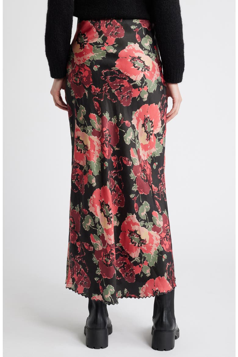 The Seabank Floral Satin Maxi Skirt, Alternate, color, CHARMING ROSE